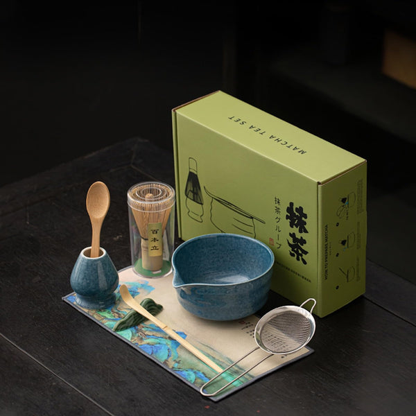 JIKANNOYA 抹茶セット 抹茶 セット 自宅用 茶道具 初心者 お点前セット 抹茶 陶器 抹茶茶碗 茶杓 茶杓立て 茶せん 百本立 茶筅立て くせ直し 綿茶巾 抹茶篩 茶道セット matcha set for beginners お手入れも簡単 母の日 父の日 誕生日 贈り物 おしゃれ CJ199