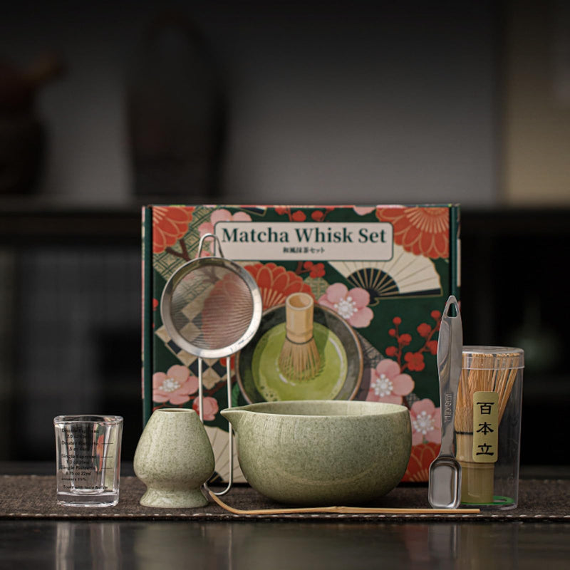JIKANNOYA 抹茶セット 抹茶 セット 自宅用 茶道具 初心者 お点前セット 抹茶 陶器 抹茶茶碗 茶杓 茶せん 百本立 茶筅立て くせ直し 茶道セット matcha set for beginners お手入れも簡単 母の日 父の日 誕生日 贈り物 おしゃれ CJ216