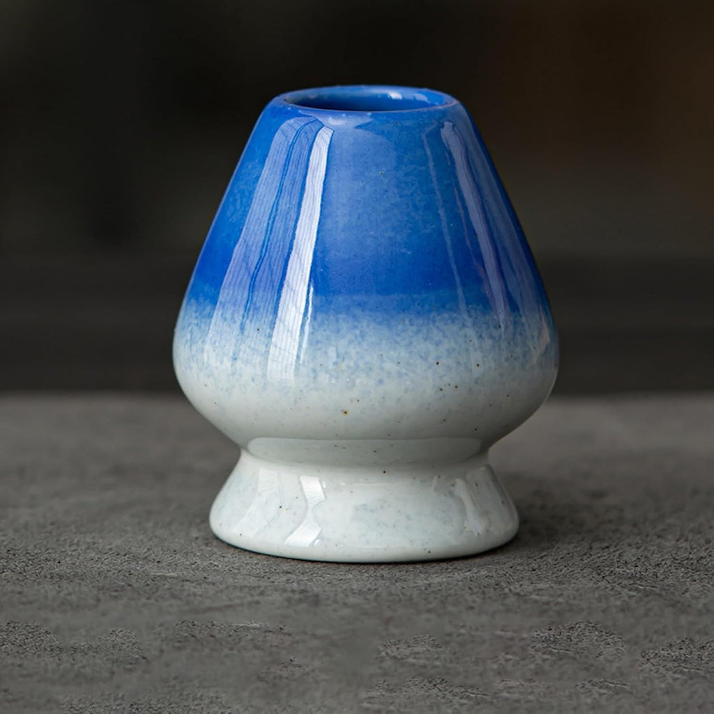 JIKANNOYA 茶道具 セット 抹茶セット お点前セット 4点セット 茶杓 茶筅 茶せん 百本立 茶筅立て くせ直し 初心者 抹茶スターター おうち時間グッズ お手入れも簡単 母の日 父の日 誕生日 贈り物 ブルー