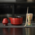 4点セット(窯変レッド抹茶碗)