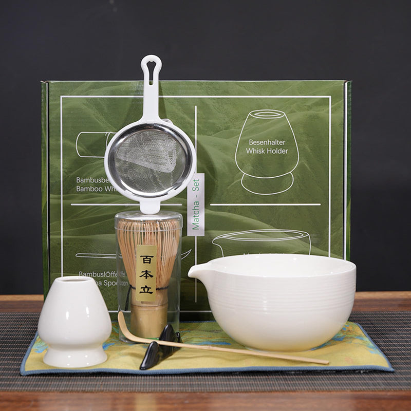 JIKANNOYA 茶道具 セット 抹茶セット お点前セット 4点セット 茶筅 茶せん 百本立 茶筅立て くせ直し 茶杓 初心者 抹茶スターター おうち時間グッズ お手入れも簡単 母の日 父の日 誕生日 贈り物