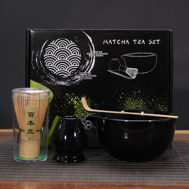 JIKANNOYA 茶道具 セット 抹茶セット お点前セット 4点セット 茶筅 茶せん 百本立 茶筅立て くせ直し 茶杓 初心者 抹茶スターター おうち時間グッズ お手入れも簡単 母の日 父の日 誕生日 贈り物