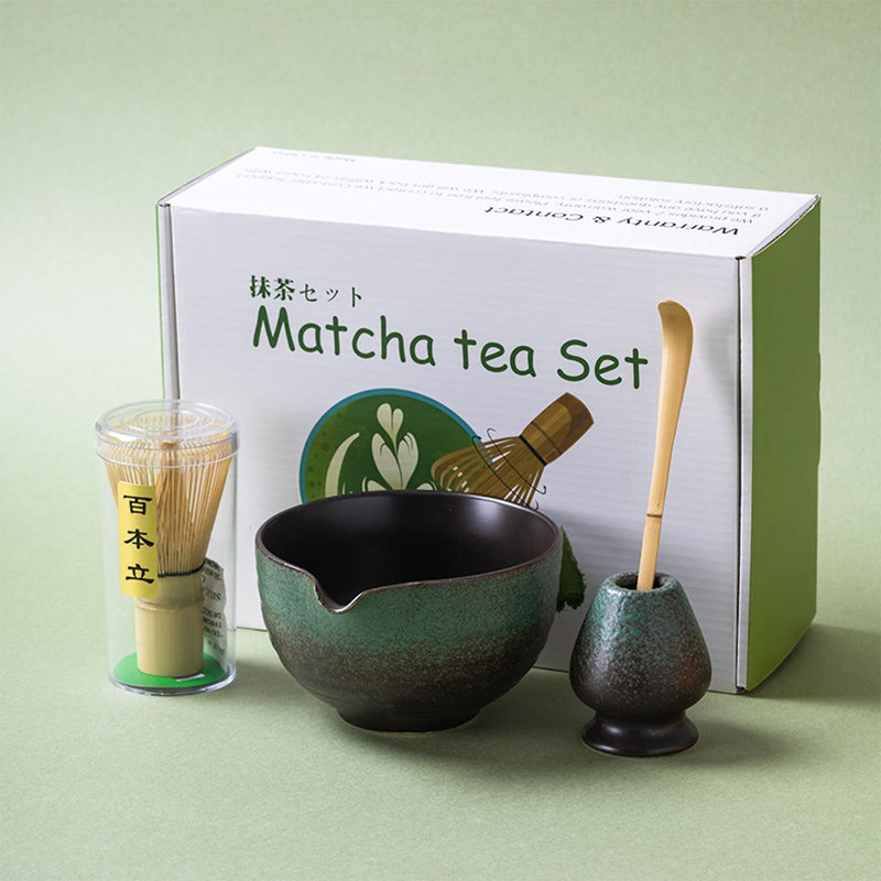 JIKANNOYA 抹茶セット 自宅用 抹茶 セット 茶道具 初心者 お点前セット 抹茶 陶器 抹茶茶碗 注ぎ口付き 茶杓 茶杓立て 茶せん 百本立 茶筅立て くせ直し 綿茶巾 抹茶篩 茶道セット matcha set for beginners お手入れも簡単 母の日 父の日 誕生日 贈り物 おしゃれ 500ml AQCJ68