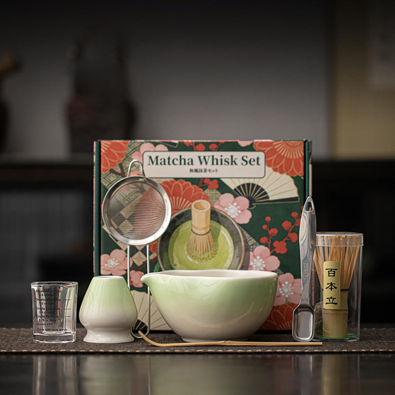 JIKANNOYA 抹茶セット 抹茶 セット 自宅用 茶道具 初心者 お点前セット 抹茶 陶器 抹茶茶碗 茶杓 茶せん 百本立 茶筅立て くせ直し 茶道セット matcha set for beginners お手入れも簡単 母の日 父の日 誕生日 贈り物 おしゃれ CJ214