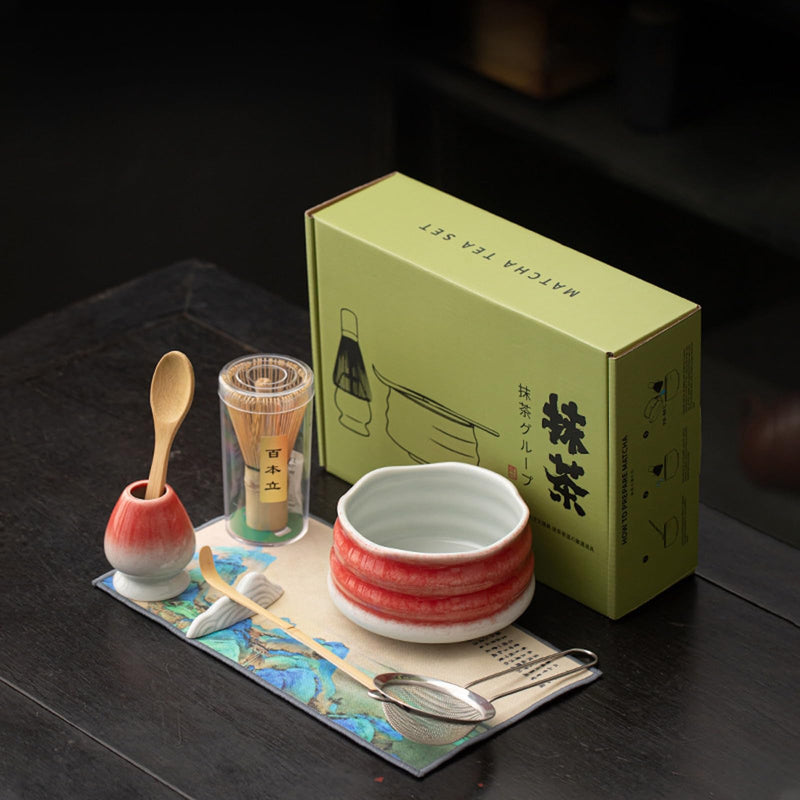 JIKANNOYA 抹茶セット 抹茶 セット 自宅用 茶道具 初心者 お点前セット 抹茶 陶器 抹茶茶碗 茶杓 茶杓立て 茶せん 百本立 茶筅立て くせ直し 茶道セット matcha set for beginners お手入れも簡単 母の日 父の日 誕生日 贈り物 おしゃれ CJ202
