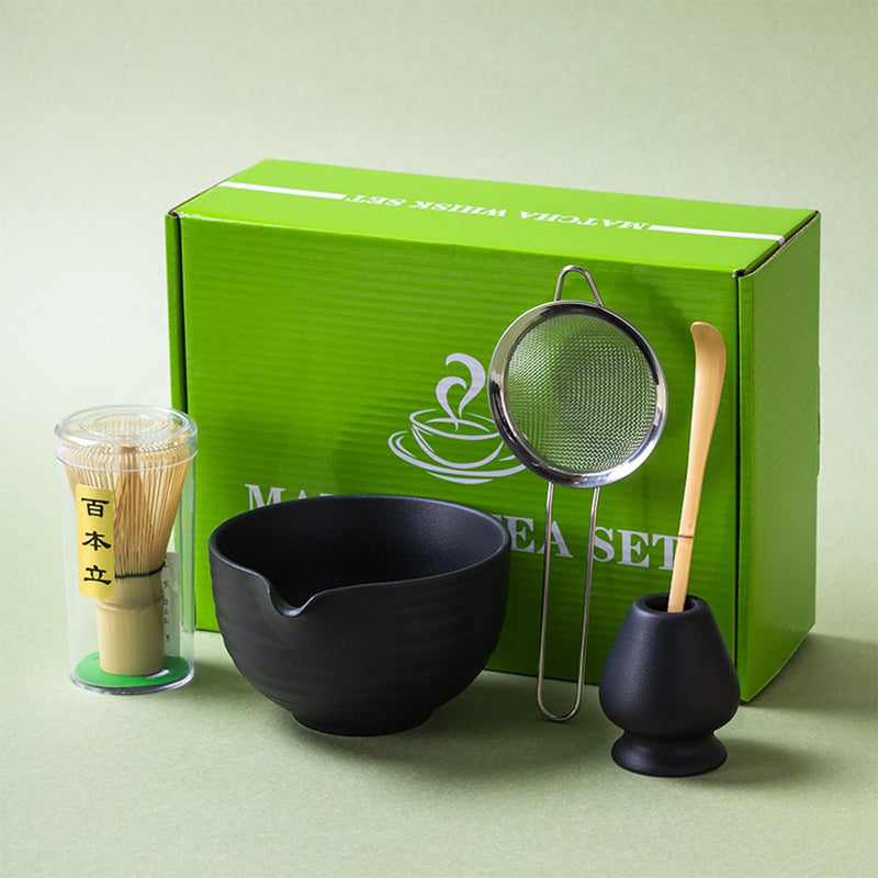 JIKANNOYA 抹茶セット 自宅用 抹茶 セット 茶道具 初心者 お点前セット 抹茶 陶器 抹茶茶碗 注ぎ口付き 茶杓 茶杓立て 茶せん 百本立 茶筅立て くせ直し 綿茶巾 抹茶篩 茶道セット matcha set for beginners お手入れも簡単 母の日 父の日 誕生日 贈り物 おしゃれ 500ml AQCJ67