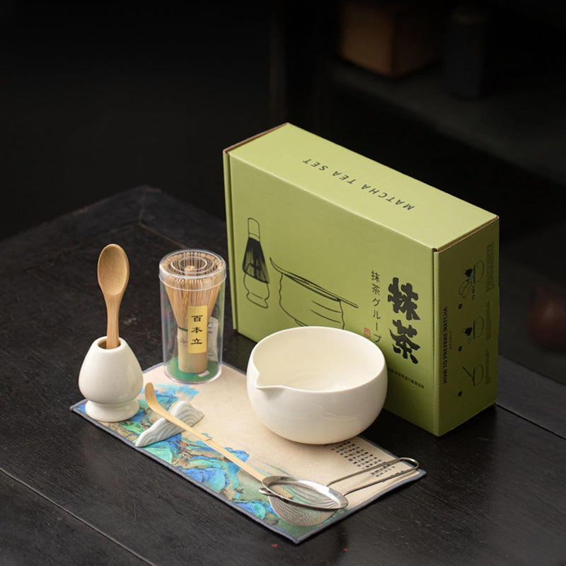 JIKANNOYA 抹茶セット 抹茶 セット 自宅用 茶道具 初心者 お点前セット 抹茶 陶器 抹茶茶碗 茶杓 茶杓立て 茶せん 百本立 茶筅立て くせ直し 茶道セット matcha set for beginners お手入れも簡単 母の日 父の日 誕生日 贈り物 おしゃれ CJ202