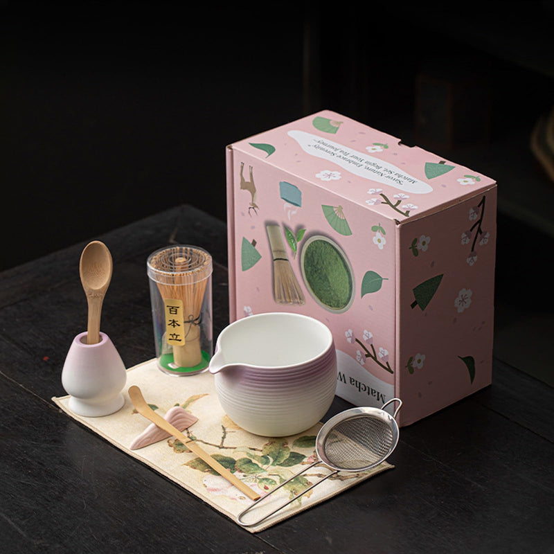 JIKANNOYA 抹茶セット 抹茶 セット 自宅用 茶道具 初心者 お点前セット 抹茶 陶器 抹茶茶碗 茶杓 茶杓立て 茶せん 百本立 茶筅立て くせ直し 綿茶巾 抹茶篩 茶道セット matcha set for beginners お手入れも簡単 母の日 父の日 誕生日 贈り物 おしゃれ 8点セット CJ229