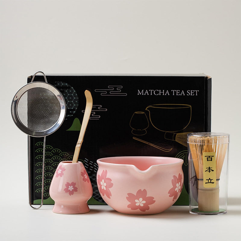 JIKANNOYA 抹茶セット 抹茶 セット 自宅用 茶道具 初心者 お点前セット 抹茶 陶器 抹茶茶碗 茶杓 茶杓立て 茶せん 百本立 茶筅立て くせ直し 綿茶巾 抹茶篩 茶道セット matcha set for beginners お手入れも簡単 母の日 父の日 誕生日 贈り物セット おしゃれ 500ml AQCJ61