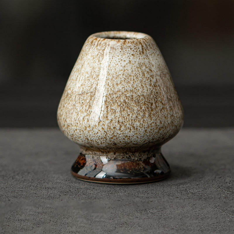 JIKANNOYA 茶道具 セット 抹茶セット お点前セット 4点セット 茶杓 茶筅 茶せん 百本立 茶筅立て くせ直し 初心者 抹茶スターター おうち時間グッズ お手入れも簡単 母の日 父の日 誕生日 贈り物 ブラウン