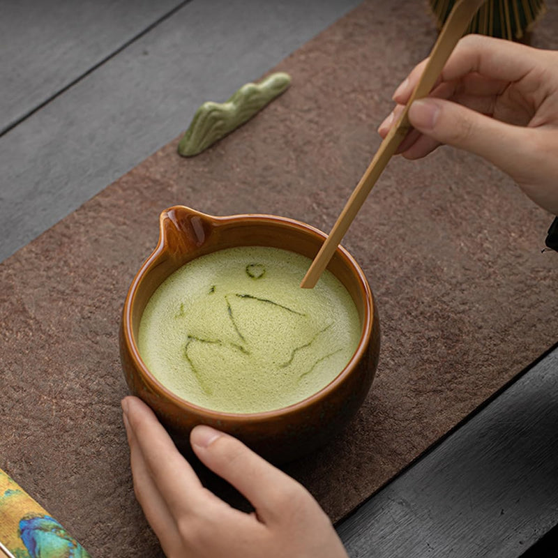 JIKANNOYA 抹茶 セット matcha set 茶道具 4点セット陶器 抹茶茶碗 bowl 茶杓 茶杓立て 茶せん 百本立 whisk 茶筅立て くせ直し 綿茶巾 抹茶篩 お手入れも簡単 初心者 自宅用 ceremony 母の日 父の日 誕生日 贈り物 gift おしゃれ cute 高級 CJ130