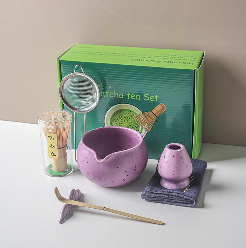 JIKANNOYA 抹茶 セット 抹茶セット 自宅用 茶道具 初心者 お点前セット 抹茶 陶器 抹茶茶碗 茶杓 茶杓立て 茶せん 百本立 茶筅立て くせ直し 綿茶巾 抹茶篩 茶道セット matcha set for beginners お手入れも簡単 母の日 父の日 誕生日 贈り物セット おしゃれ 500ml AQCJ57