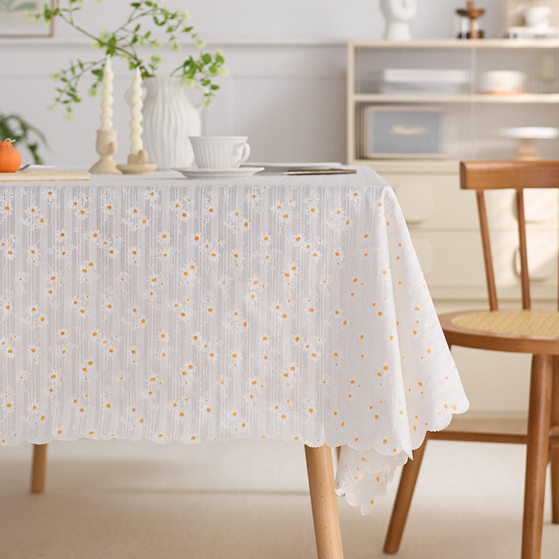 JIKANNOYA テーブルクロス 撥水 おしゃれ テーブルクロス- 長方形 花柄 北欧 テーブル table cloth for dining table 耐熱 防水 防油 汚れ防止 洗濯可能 お手入れ簡単 高級 リネン 長机用 家庭用 業務用 ZB01