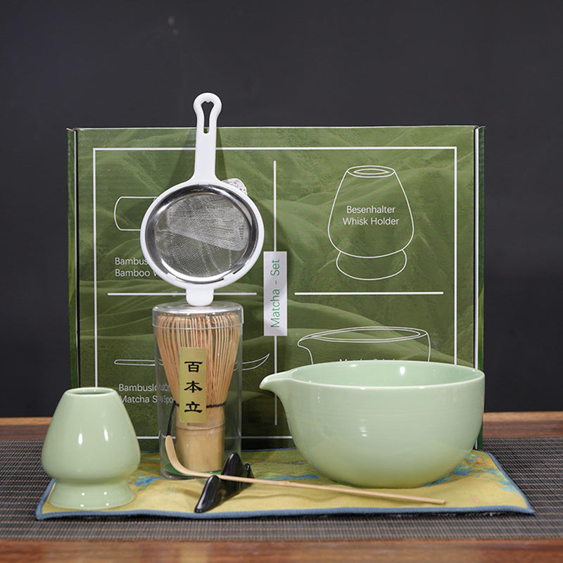 JIKANNOYA 茶道具 セット 抹茶セット お点前セット 4点セット 茶筅 茶せん 百本立 茶筅立て くせ直し 茶杓 初心者 抹茶スターター おうち時間グッズ お手入れも簡単 母の日 父の日 誕生日 贈り物