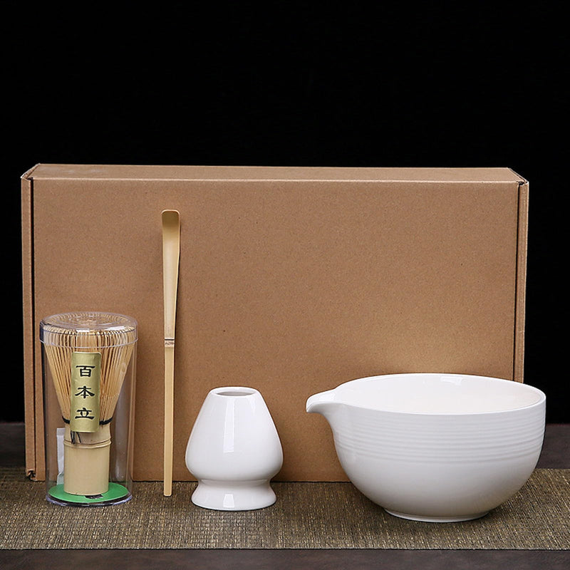 JIKANNOYA 茶道具 セット 抹茶セット お点前セット 4点セット 茶筅 茶せん 百本立 茶筅立て くせ直し 茶杓 初心者 抹茶スターター おうち時間グッズ お手入れも簡単 母の日 父の日 誕生日 贈り物