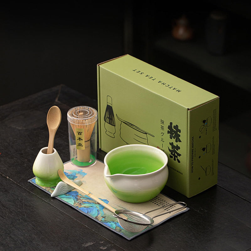 JIKANNOYA 抹茶セット 抹茶 セット 自宅用 茶道具 初心者 お点前セット 抹茶 陶器 抹茶茶碗 茶杓 茶杓立て 茶せん 百本立 茶筅立て くせ直し 綿茶巾 抹茶篩 茶道セット matcha set for beginners お手入れも簡単 母の日 父の日 誕生日 贈り物 おしゃれ CJ204