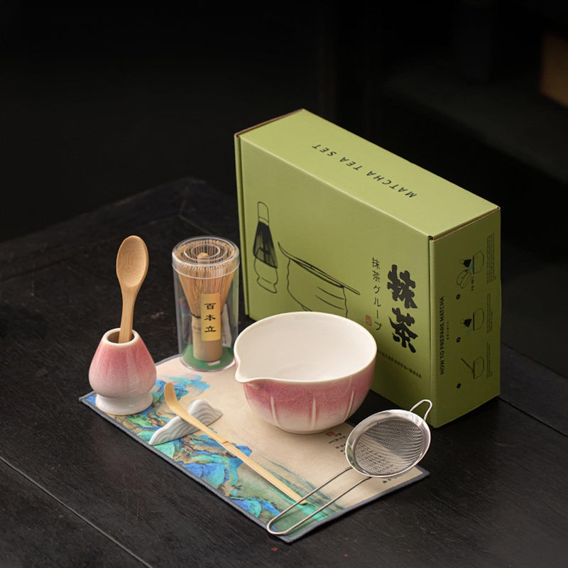 JIKANNOYA 抹茶セット 抹茶 セット 自宅用 茶道具 初心者 お点前セット 抹茶 陶器 抹茶茶碗 茶杓 茶杓立て 茶せん 百本立 茶筅立て くせ直し 綿茶巾 抹茶篩 茶道セット matcha set for beginners お手入れも簡単 母の日 父の日 誕生日 贈り物 おしゃれ CJ198