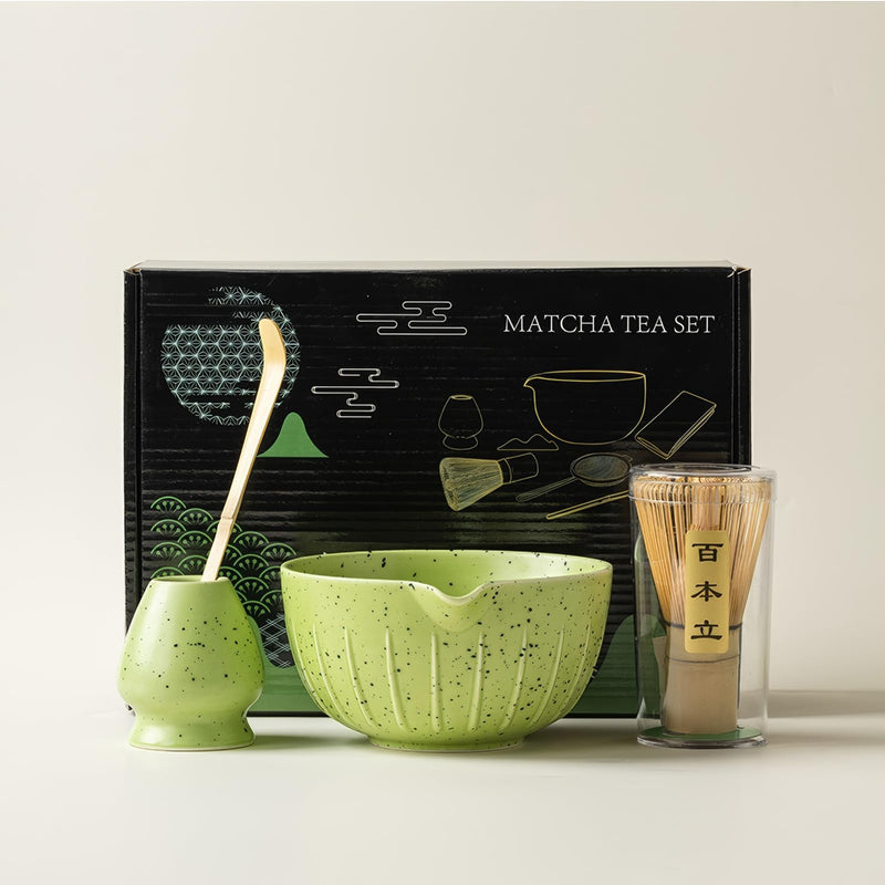 JIKANNOYA 抹茶 セット 抹茶セット 茶道具 初心者 お点前セット 抹茶 陶器 抹茶茶碗 茶杓 茶杓立て 茶せん 百本立 茶筅立て くせ直し 綿茶巾 抹茶篩 茶道セット matcha set for beginners お手入れも簡単 母の日 父の日 誕生日 贈り物セット 500ml AQCJ37