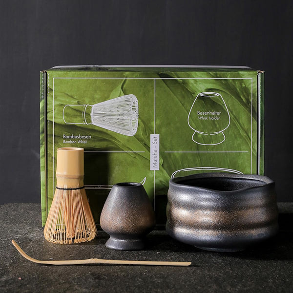 JIKANNOYA 抹茶セット お点前セット 7点セット 茶道具 セット 茶杓 茶筅 茶せん 百本立 茶筅立て くせ直し 抹茶篩 綿茶巾 陶器茶杓立て 初心者 お手入れも簡単 母の日 父の日 誕生日 贈り物 AQCJ09N