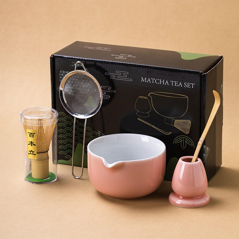 JIKANNOYA 抹茶セット 自宅用 抹茶 セット 茶道具 初心者 お点前セット 陶器 抹茶 抹茶茶碗 茶杓 茶杓立て 茶せん 百本立 茶筅立て くせ直し 綿茶巾 抹茶篩 茶道セット matcha set for beginners お手入れも簡単 母の日 父の日 誕生日 贈り物セット ギフトボックス包装 AQCJ63