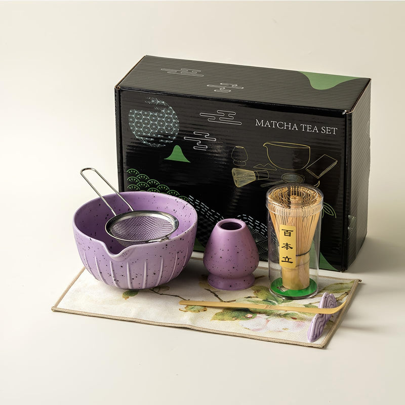 JIKANNOYA 抹茶 セット 抹茶セット 茶道具 初心者 お点前セット 抹茶 陶器 抹茶茶碗 茶杓 茶杓立て 茶せん 百本立 茶筅立て くせ直し 綿茶巾 抹茶篩 茶道セット matcha set for beginners お手入れも簡単 母の日 父の日 誕生日 贈り物セット 500ml AQCJ37