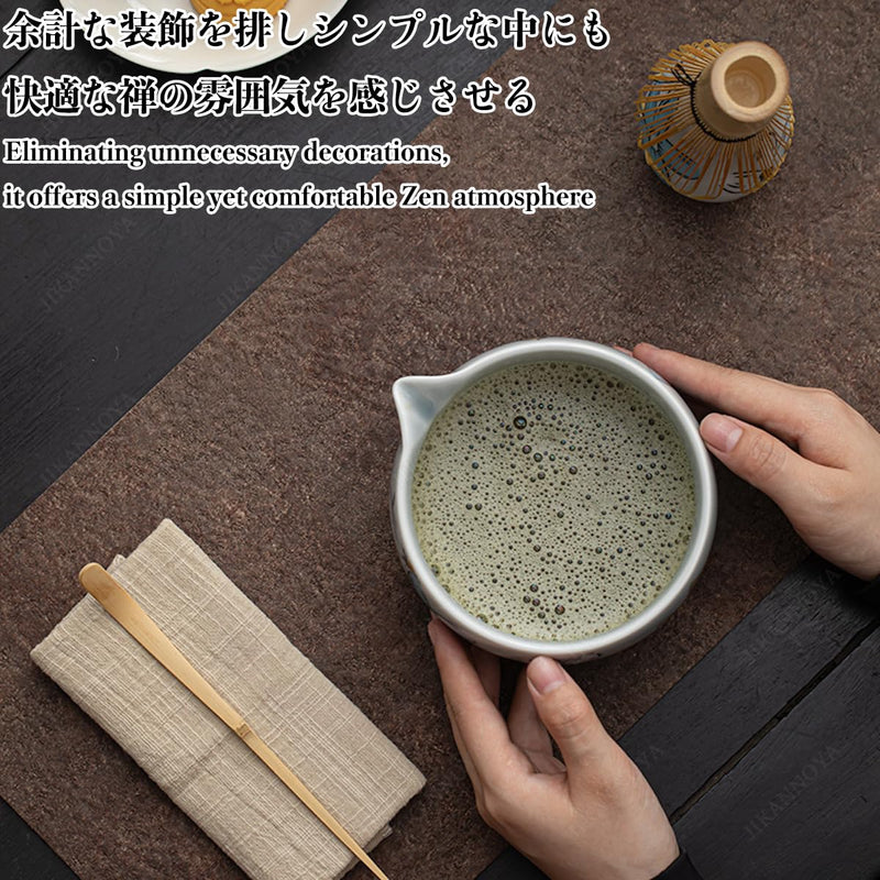 JIKANNOYA 抹茶セット 茶道具 初心者 お点前セット 7点セット 茶杓 茶筅 茶せん 百本立 茶筅立て くせ直し 抹茶篩 綿茶巾 陶器茶杓立て お手入れも簡単 母の日 父の日 誕生日 贈り物 AQCJ34