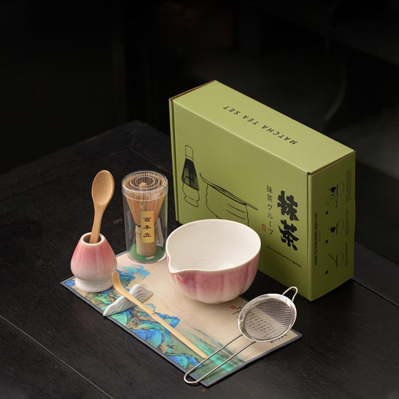 JIKANNOYA 抹茶セット 抹茶 セット 自宅用 茶道具 初心者 お点前セット 抹茶 陶器 抹茶茶碗 茶杓 茶杓立て 茶せん 百本立 茶筅立て くせ直し 綿茶巾 抹茶篩 茶道セット matcha set for beginners お手入れも簡単 母の日 父の日 誕生日 贈り物 おしゃれ CJ201