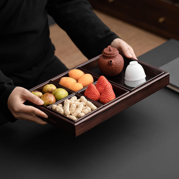 JIKANNOYA トレー お盆 竹製 滑らないトレー 天然竹 多目的トレイ 小物入れ 北欧 トレイ カフェトレー コースター 茶托 ティートレー 前菜プレート ランチョン お膳 お茶 食事用 卓上用トレイ 定食用 多機能 便利 家庭用 業務用 AQTP14