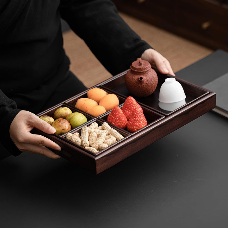 JIKANNOYA トレー お盆 竹製 滑らないトレー 天然竹 多目的トレイ 小物入れ 北欧 トレイ カフェトレー コースター 茶托 ティートレー 前菜プレート ランチョン お膳 お茶 食事用 卓上用トレイ 定食用 多機能 便利 家庭用 業務用 AQTP14