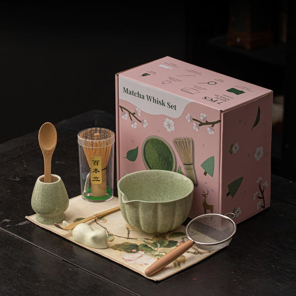 JIKANNOYA 抹茶セット 抹茶 セット 自宅用 茶道具 初心者 お点前セット 抹茶 陶器 抹茶茶碗 茶杓 茶杓立て 茶せん 百本立 茶筅立て くせ直し 茶道セット matcha set for beginners お手入れも簡単 母の日 父の日 誕生日 贈り物 おしゃれ CJ211