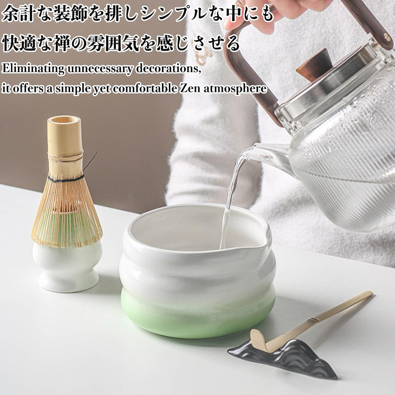 JIKANNOYA 抹茶セット 茶道具 初心者 抹茶 セット お点前セット 陶器 抹茶 抹茶茶碗 茶杓 茶杓立て 茶せん 百本立 茶筅立て くせ直し 綿茶巾 抹茶篩 茶道セット matcha set for beginners お手入れも簡単 母の日 父の日 誕生日 贈り物 人気 おしゃれ ギフトボックス包装 AQCJ48