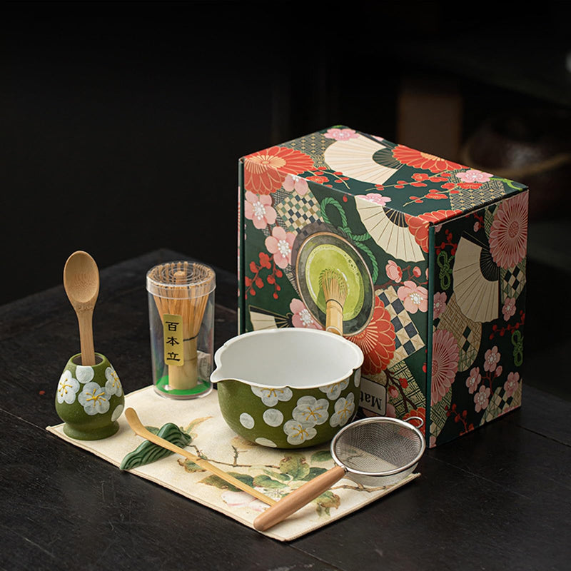 JIKANNOYA 抹茶セット 抹茶 セット 自宅用 茶道具 初心者 お点前セット 抹茶 陶器 抹茶茶碗 茶杓 茶杓立て 茶せん 百本立 茶筅立て くせ直し 綿茶巾 抹茶篩 茶道セット matcha set for beginners お手入れも簡単 母の日 父の日 誕生日 贈り物 おしゃれ CJ195