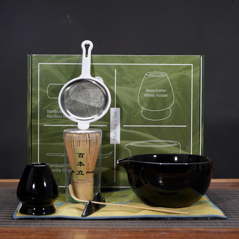 JIKANNOYA 茶道具 セット 抹茶セット お点前セット 4点セット 茶筅 茶せん 百本立 茶筅立て くせ直し 茶杓 初心者 抹茶スターター おうち時間グッズ お手入れも簡単 母の日 父の日 誕生日 贈り物