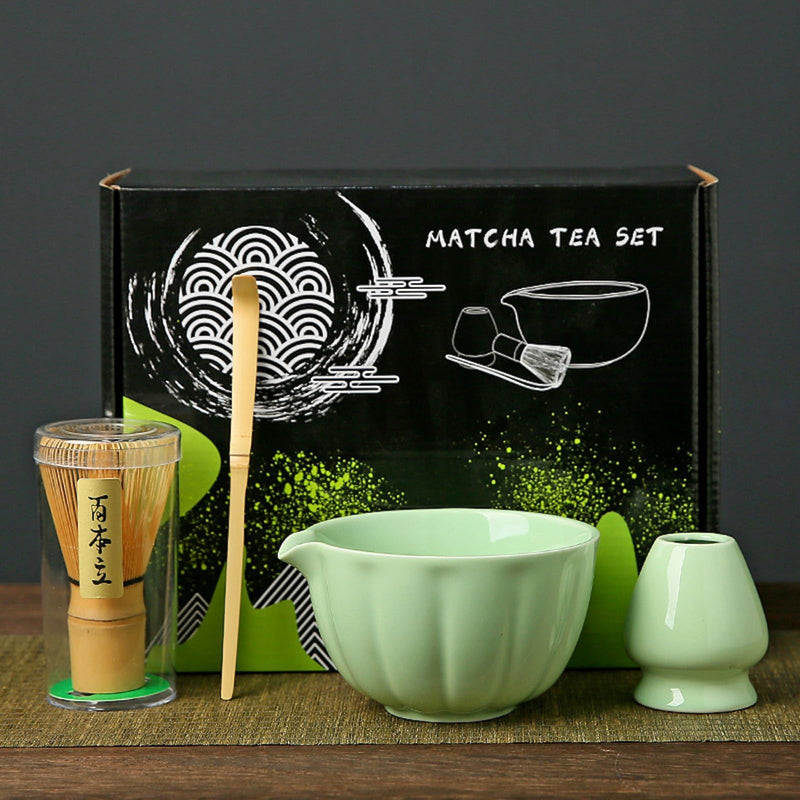 JIKANNOYA 抹茶セット 茶道具 初心者 抹茶 セット お点前セット 陶器 抹茶 抹茶茶碗 茶杓 茶杓立て 茶せん 百本立 茶筅立て くせ直し 綿茶巾 抹茶篩 茶道セット matcha set for beginners お手入れも簡単 母の日 父の日 誕生日 贈り物セット 420ml AQCJ42