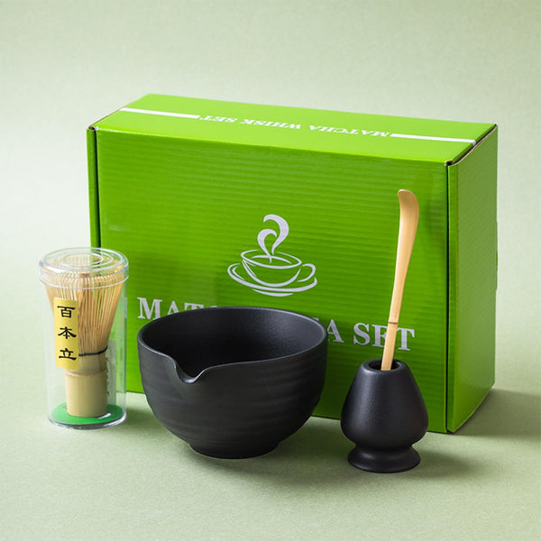 JIKANNOYA 抹茶セット 自宅用 抹茶 セット 茶道具 初心者 お点前セット 抹茶 陶器 抹茶茶碗 注ぎ口付き 茶杓 茶杓立て 茶せん 百本立 茶筅立て くせ直し 綿茶巾 抹茶篩 茶道セット matcha set for beginners お手入れも簡単 母の日 父の日 誕生日 贈り物 おしゃれ 500ml AQCJ67