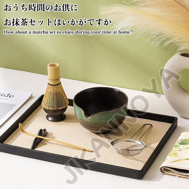 JIKANNOYA 抹茶セット 自宅用 抹茶 セット 茶道具 初心者 お点前セット 抹茶 陶器 抹茶茶碗 注ぎ口付き 茶杓 茶杓立て 茶せん 百本立 茶筅立て くせ直し 綿茶巾 抹茶篩 茶道セット matcha set for beginners お手入れも簡単 母の日 父の日 誕生日 贈り物 おしゃれ 500ml AQCJ69