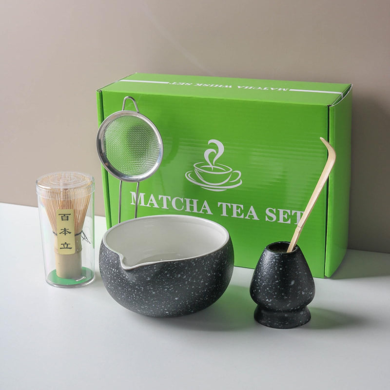JIKANNOYA 抹茶セット 抹茶 セット 自宅用 茶道具 初心者 お点前セット 抹茶 陶器 抹茶茶碗 注ぎ口付き 茶杓 茶杓立て 茶せん 百本立 茶筅立て くせ直し 綿茶巾 抹茶篩 茶道セット matcha set for beginners お手入れも簡単 母の日 父の日 誕生日 贈り物セット おしゃれ 500ml AQCJ65
