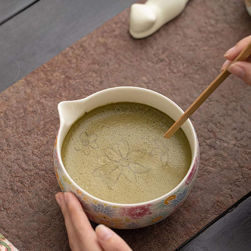 JIKANNOYA 抹茶セット 抹茶 セット 自宅用 茶道具 初心者 お点前セット 抹茶 陶器 抹茶茶碗 茶杓 ネコ茶杓立て 茶せん 百本立 茶筅立て くせ直し 綿茶巾 抹茶篩 茶道セット matcha set for beginners お手入れも簡単 母の日 父の日 誕生日 贈り物 おしゃれ 8点セット 580ml CJ150