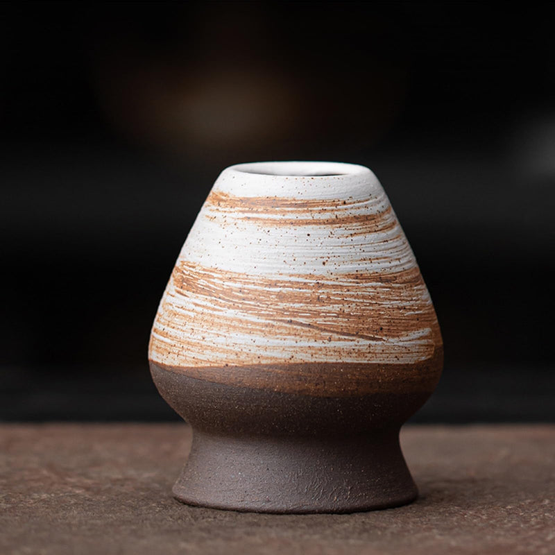 JIKANNOYA 抹茶セット 茶道具 初心者 自宅用 お点前セット 4点セット 茶杓 茶筅 茶せん 百本立 茶筅立て くせ直し 抹茶篩 綿茶巾 陶器茶杓立て お手入れも簡単 母の日 父の日 誕生日 贈り物 おしゃれ AQCJ55