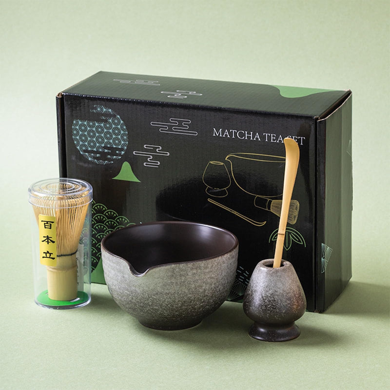 JIKANNOYA 抹茶セット 自宅用 抹茶 セット 茶道具 初心者 お点前セット 抹茶 陶器 抹茶茶碗 注ぎ口付き 茶杓 茶杓立て 茶せん 百本立 茶筅立て くせ直し 綿茶巾 抹茶篩 茶道セット matcha set for beginners お手入れも簡単 母の日 父の日 誕生日 贈り物 おしゃれ 500ml AQCJ69