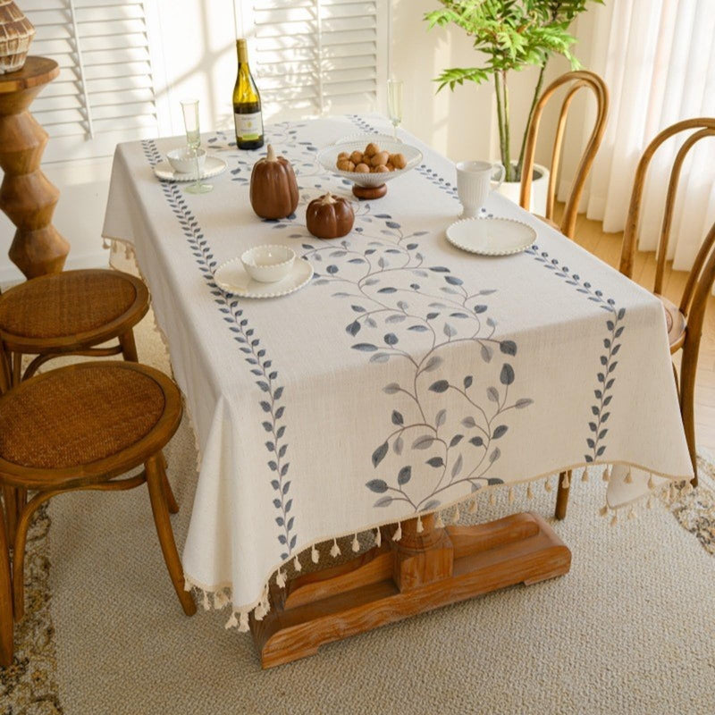 JIKANNOYA テーブルクロス 撥水 おしゃれ テーブルクロス- 長方形 花柄 北欧 テーブル table cloth for dining table 耐熱 防水 防油 汚れ防止 洗濯可能 お手入れ簡単 高級 リネン 長机用 家庭用 業務用 FSZB02