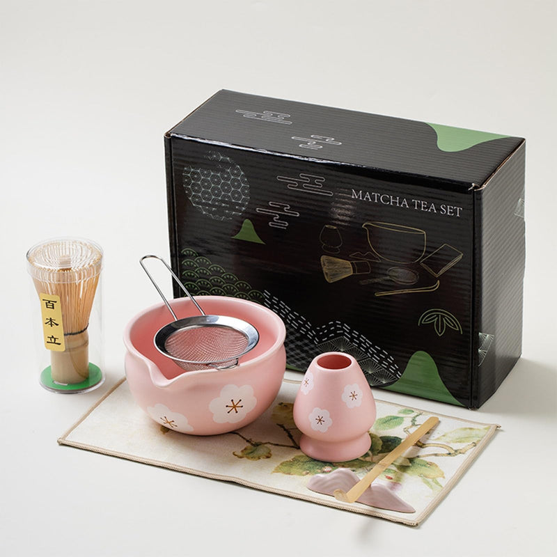JIKANNOYA 抹茶セット 抹茶 セット 自宅用 茶道具 初心者 お点前セット 抹茶 陶器 抹茶茶碗 茶杓 茶杓立て 茶せん 百本立 茶筅立て くせ直し 綿茶巾 抹茶篩 茶道セット matcha set for beginners お手入れも簡単 母の日 父の日 誕生日 贈り物セット おしゃれ 500ml AQCJ61