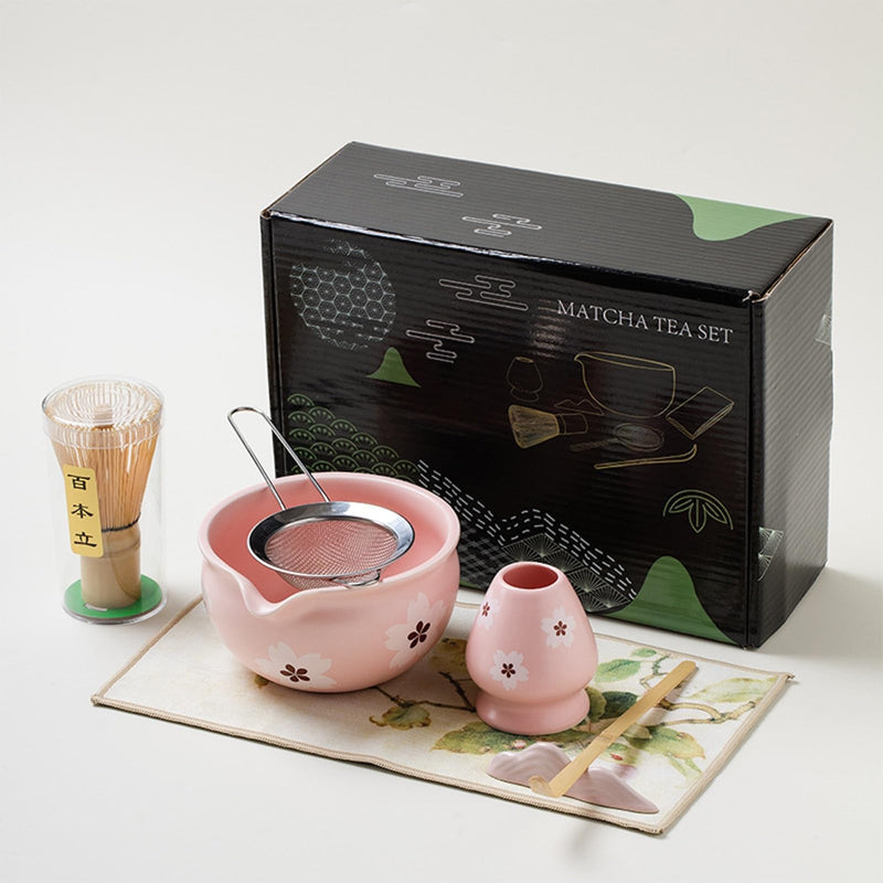 JIKANNOYA 抹茶セット 抹茶 セット 自宅用 茶道具 初心者 お点前セット 抹茶 陶器 抹茶茶碗 茶杓 茶杓立て 茶せん 百本立 茶筅立て くせ直し 綿茶巾 抹茶篩 茶道セット matcha set for beginners お手入れも簡単 母の日 父の日 誕生日 贈り物セット おしゃれ 500ml AQCJ61