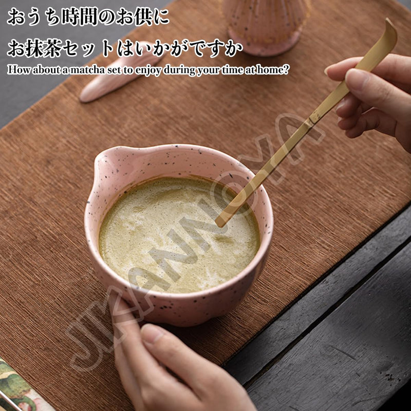 JIKANNOYA 抹茶 セット 抹茶セット 自宅用 茶道具 初心者 お点前セット 抹茶 陶器 抹茶茶碗 茶杓 茶杓立て 茶せん 百本立 茶筅立て くせ直し 綿茶巾 抹茶篩 茶道セット matcha set for beginners お手入れも簡単 母の日 父の日 誕生日 贈り物 おしゃれ AQCJ108