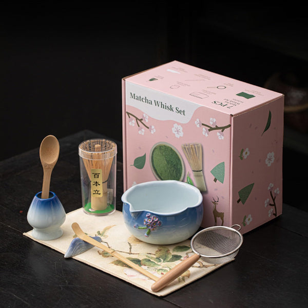 JIKANNOYA 抹茶セット 抹茶 セット 自宅用 茶道具 初心者 お点前セット 抹茶 陶器 抹茶茶碗 茶杓 茶杓立て 茶せん 百本立 茶筅立て くせ直し 茶道セット matcha set for beginners お手入れも簡単 母の日 父の日 誕生日 贈り物 おしゃれ CJ219