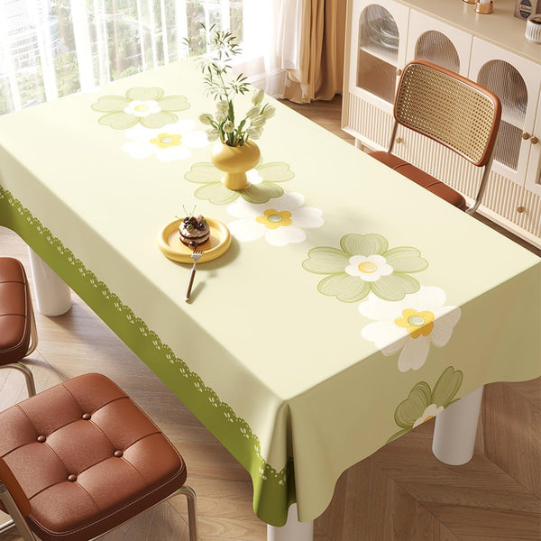 JIKANNOYA テーブルクロス 撥水 おしゃれ テーブルクロス- 長方形 花柄 北欧 テーブル table cloth for dining table 小さめ 耐熱 防水 防油 汚れ防止 水洗い不要 お手入れ簡単 高級 PU 長机用 家庭用 業務用 FSZB03