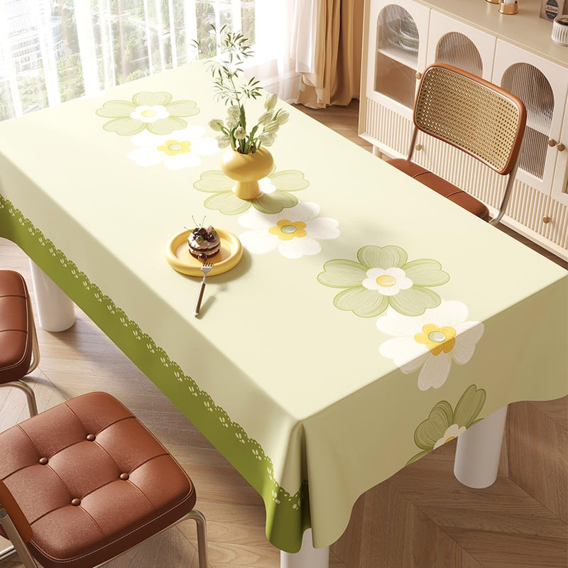 JIKANNOYA テーブルクロス 撥水 おしゃれ テーブルクロス- 長方形 花柄 北欧 テーブル table cloth for dining table 小さめ 耐熱 防水 防油 汚れ防止 水洗い不要 お手入れ簡単 高級 PU 長机用 家庭用 業務用 FSZB03