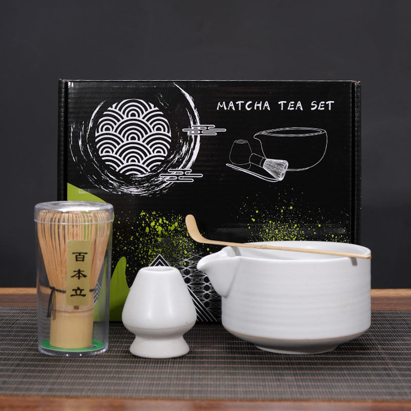 JIKANNOYA 抹茶セット お点前セット 9点セット 陶磁器茶碗 注ぎ口付き 茶杓 茶筅 茶せん 百本立 茶筅立て くせ直し 抹茶篩 綿茶巾 陶磁器茶杓立て 茶筒 初心者 抹茶スターター おうち時間グッズ お手入れも簡単 母の日 父の日 誕生日 贈り物