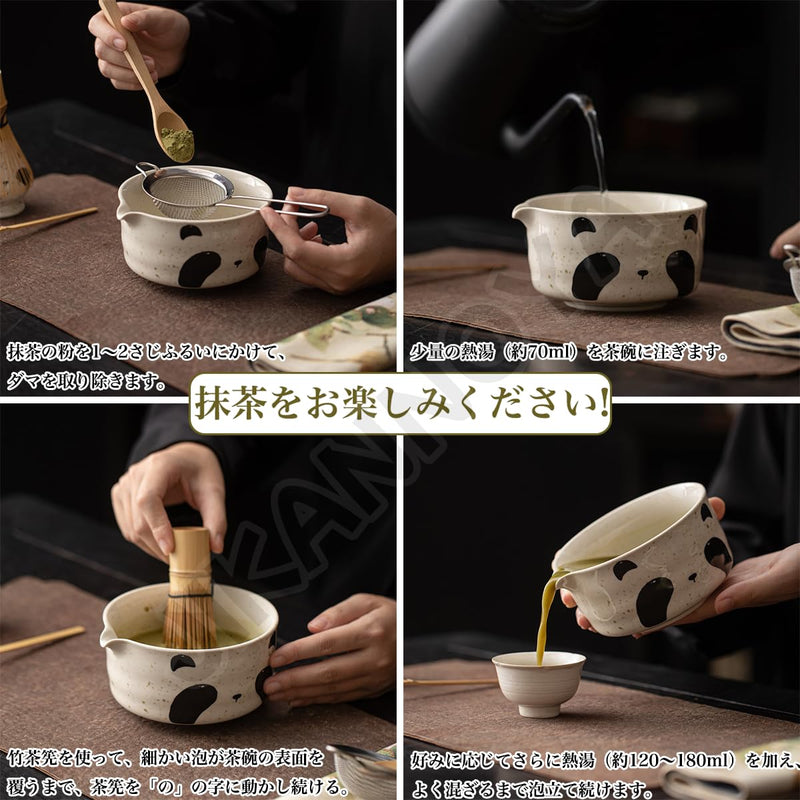 JIKANNOYA 抹茶セット 抹茶 セット 自宅用 茶道具 初心者 お点前セット 抹茶 陶器 抹茶茶碗 茶杓 茶杓立て 茶せん 百本立 茶筅立て くせ直し 綿茶巾 抹茶篩 茶道セット matcha set for beginners お手入れも簡単 母の日 父の日 誕生日 贈り物 おしゃれ かわいい 500ml AQCJ101
