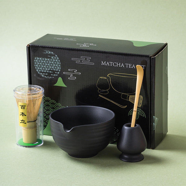 JIKANNOYA 抹茶セット 自宅用 抹茶 セット 茶道具 初心者 お点前セット 抹茶 陶器 抹茶茶碗 注ぎ口付き 茶杓 茶杓立て 茶せん 百本立 茶筅立て くせ直し 綿茶巾 抹茶篩 茶道セット matcha set for beginners お手入れも簡単 母の日 父の日 誕生日 贈り物 おしゃれ 500ml AQCJ69